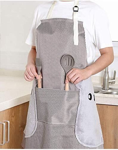 Kitchen Apron for Women with Big Front Pocket Hand-Wiping Waterproof Apron for Kitchen