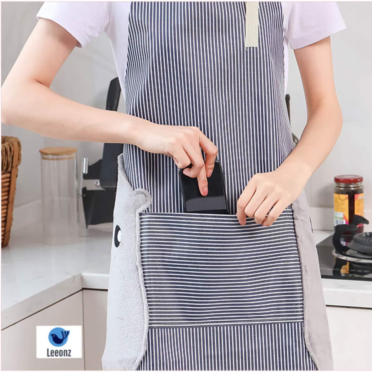 Kitchen Apron for Women with Big Front Pocket Hand-Wiping Waterproof Apron for Kitchen